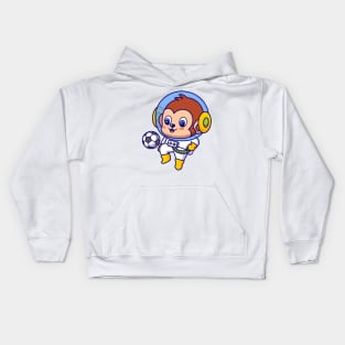 Soccer Monkey Astronaut Kids Hoodie